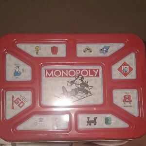 Red Monopoly Game Tin Toy Chest